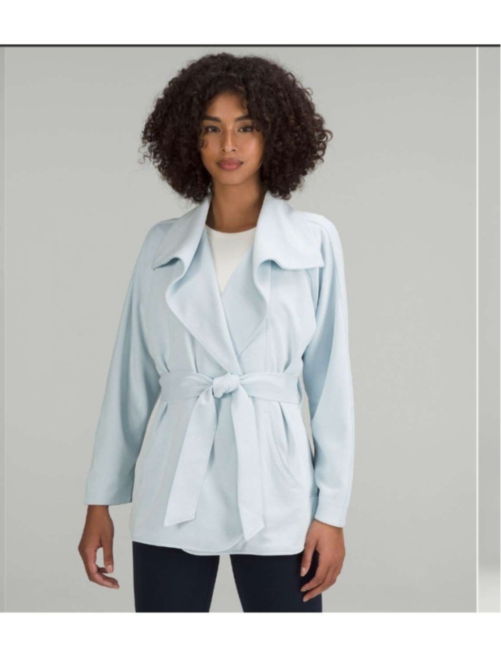 Lululemon Softstreme Belted Wrap Powder Blue Women's Sz XS/S NWOT